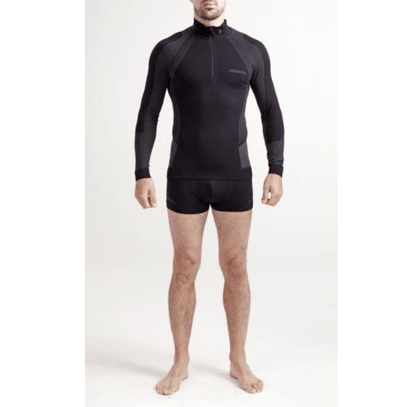 T-shirt ML uomo ACTIVE BASE ZIP NECK Nero