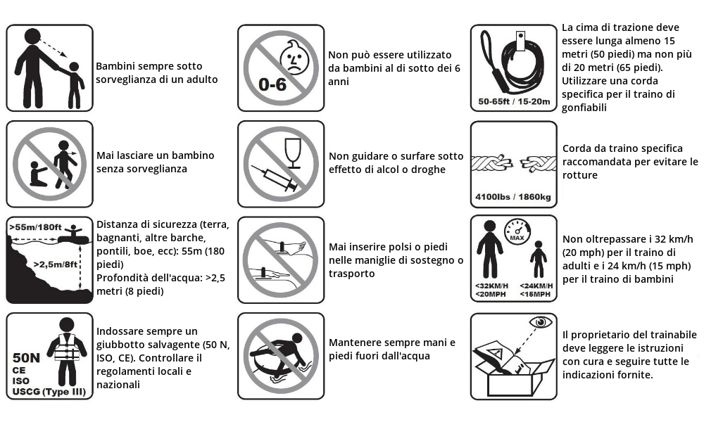 sicurezza gonfiabili da traino sicurezza gonfiabili da traino