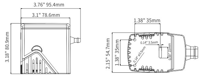 Dimensions du déclencheur Dimensions du déclencheur